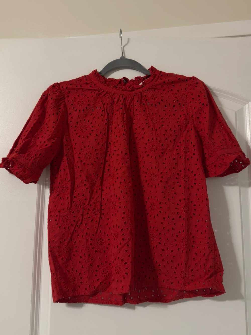 Madewell Eyelet Puff Sleeve Top